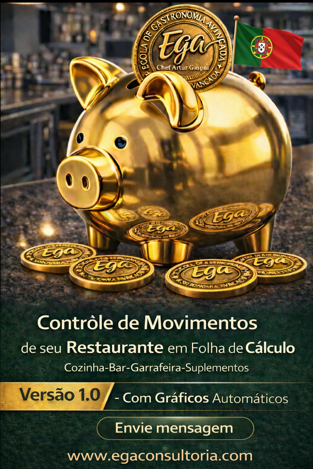 Gestão para Restaurante Bar Taberna Cervejaria Café Portugal em €uro