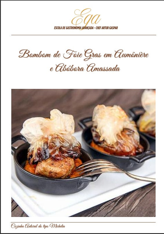 Bombom de Foie Gras em Aumoniere e Abobora Amassada