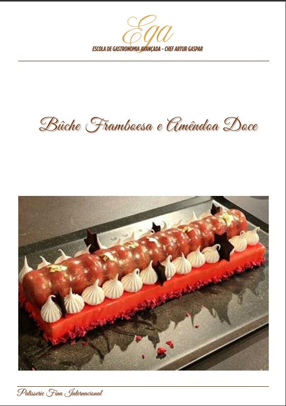 Bûche Framboesa e Amêndoa Doce