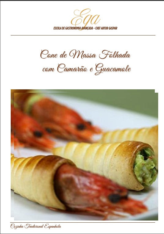 Cone de Massa Folhada com Camarão e Guacamole