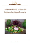 Cordeiro e Leite dos Pirineus com Vadoovan, Vegetais de Primavera - 30 reais (BRL R$) corresponde a mais ou menos 5 €