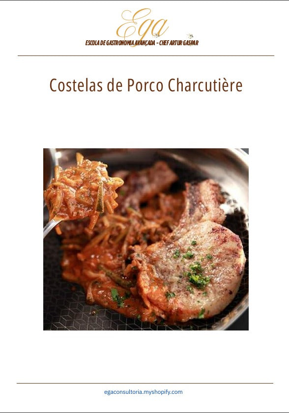 Costelas de Porco Charcutière - 30 reais (BRL R$) corresponde a mais ou menos 5 €