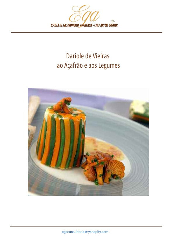 Dariole de Vieiras ao Açafrão - 30 reais (BRL R$) corresponde a mais ou menos 5 €