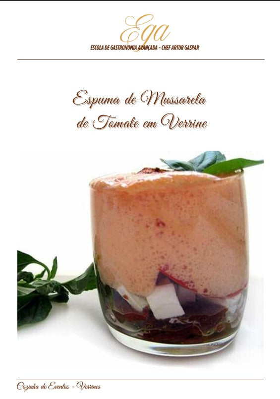 Espuma de Mussarela de Tomate em Verrine