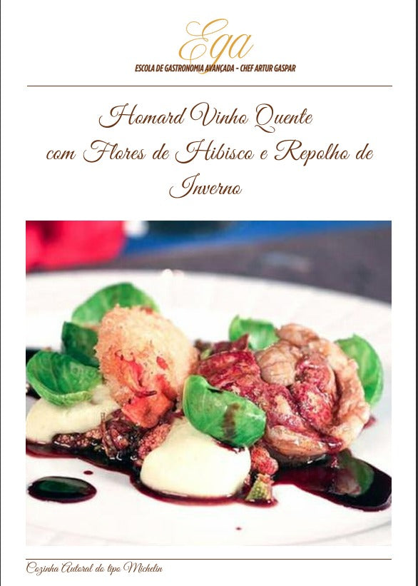 Homard Vinho Quente com Flores de Hibisco e Repolho de Inverno
