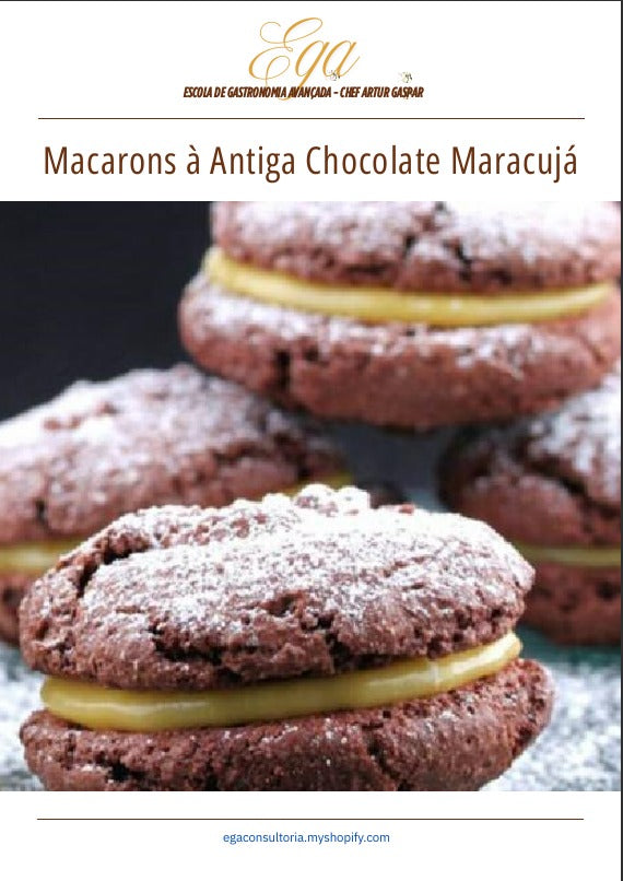 Macarons à Antiga Chocolate Maracujá - 30 reais (BRL R$) corresponde a mais ou menos 5 €