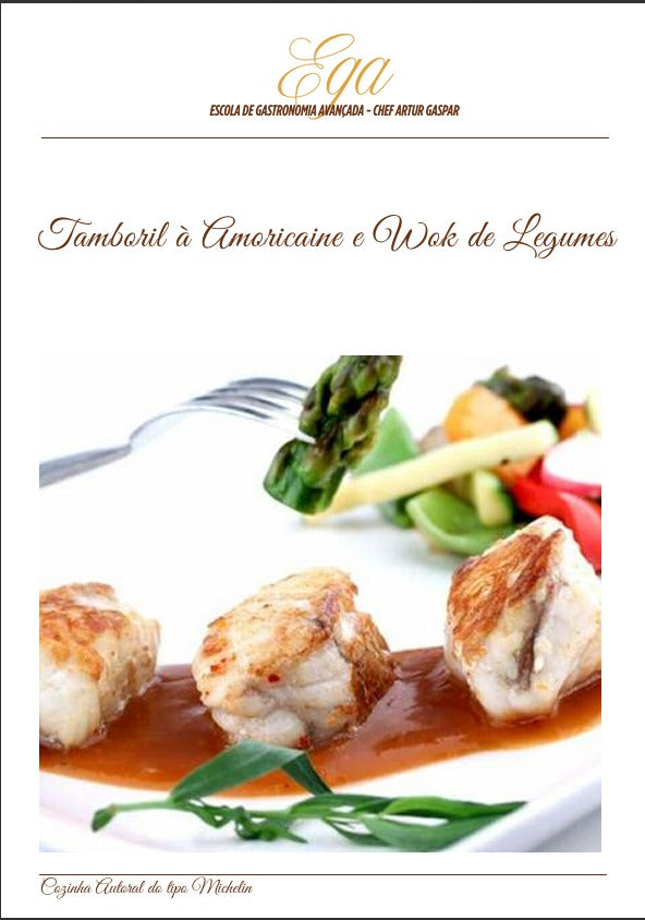 Tamboril à Amoricaine e Wok de Legumes