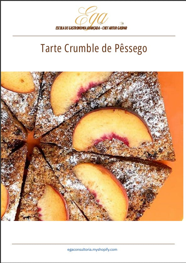 Tarte Crumble de Pêssego - 30 reais (BRL R$) corresponde a mais ou menos 5 €