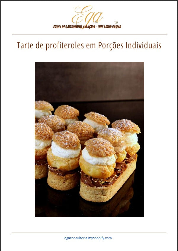 Tarte de profiteroles em Porções Individuais - 30 reais (BRL R$) corresponde a mais ou menos 5 €