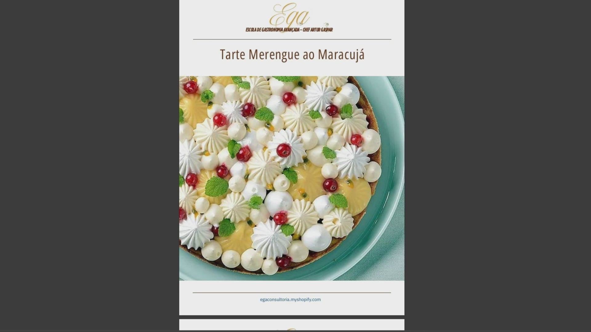 Tarte Merengue ao Maracujá - 30 reais (BRL R$) corresponde a mais ou menos 5 €