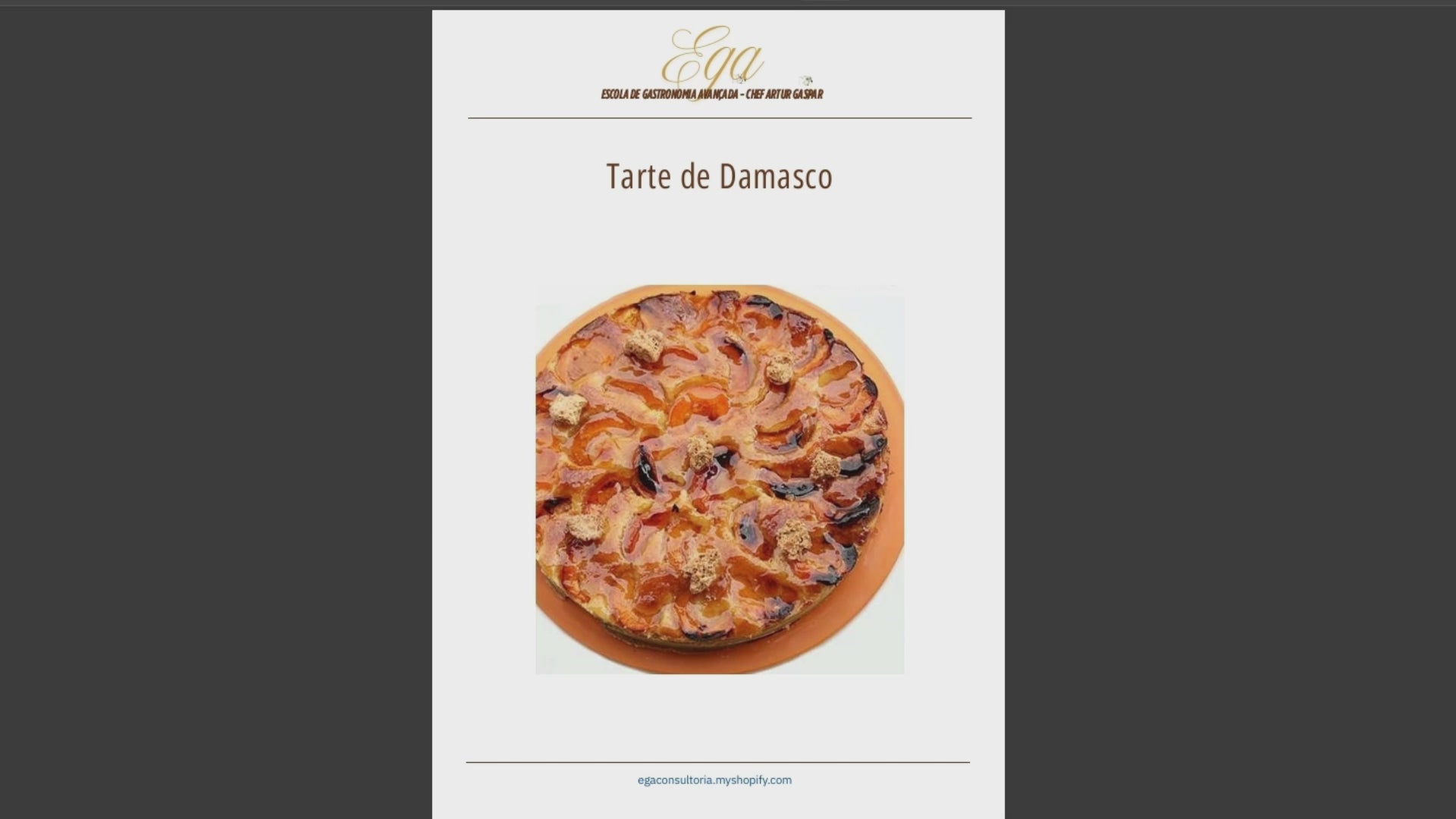 Tarte de Damasco - 30 reais (BRL R$) corresponde a mais ou menos 5 €