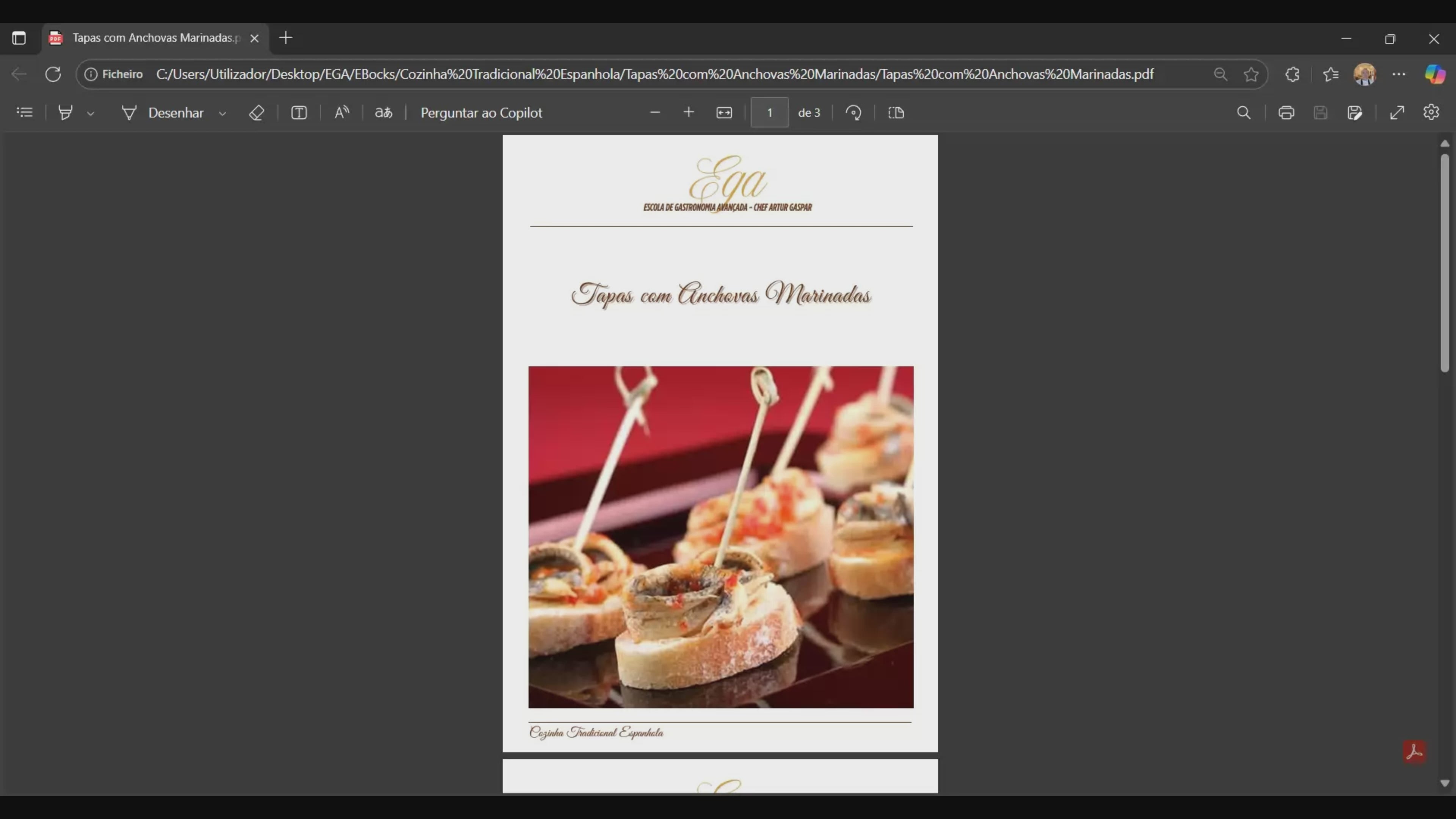 Tapas com Anchovas Marinadas