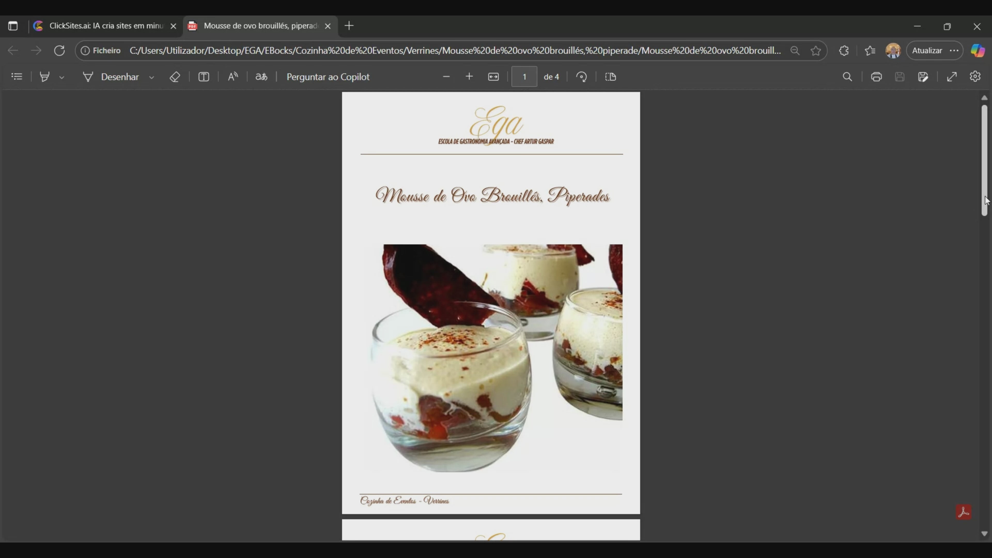 Mousse de Ovo Brouillés, Piperade