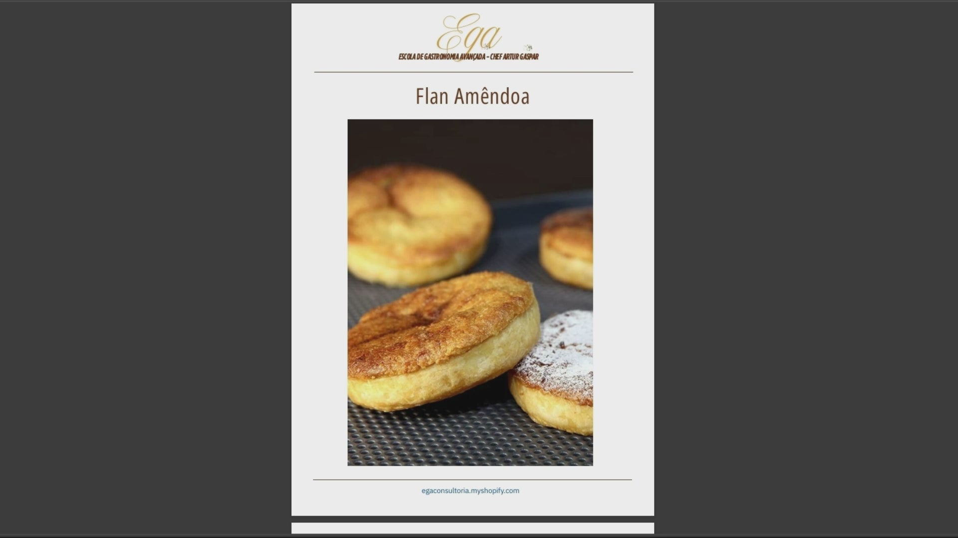 Flan Amêndoa - 30 reais (BRL R$) corresponde a mais ou menos 5 €