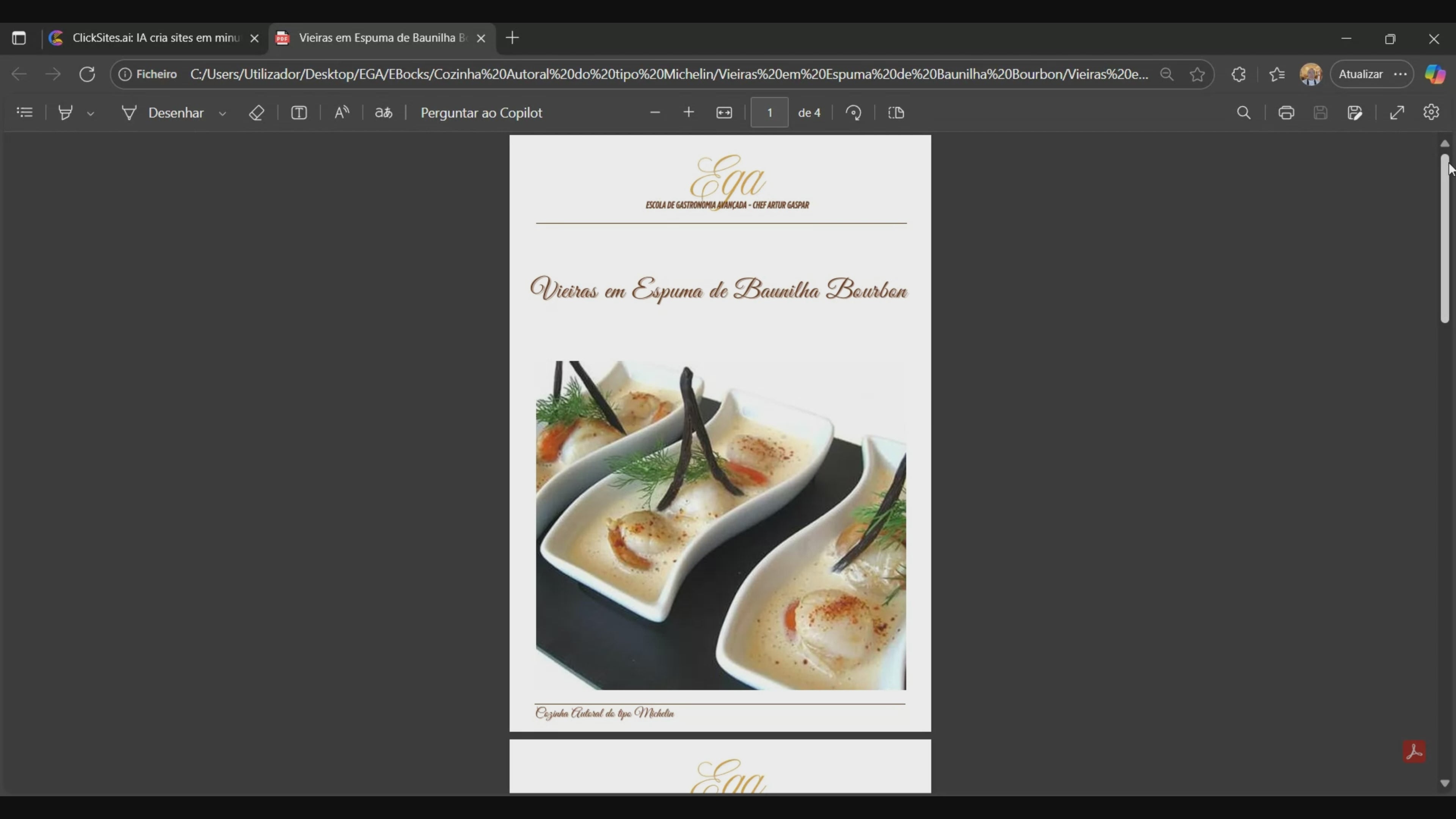 Vieiras em Espuma de Baunilha Bourbon