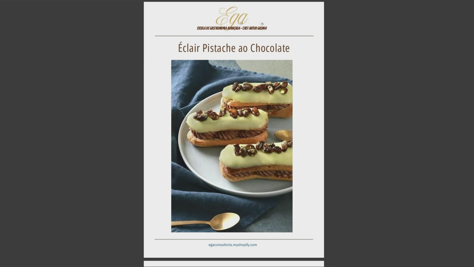 Éclair Pistache ao Chocolate - 30 reais (BRL R$) corresponde a mais ou menos 5 €