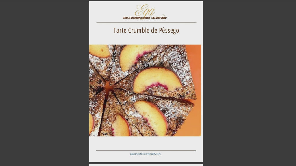 Tarte Crumble de Pêssego - 30 reais (BRL R$) corresponde a mais ou menos 5 €