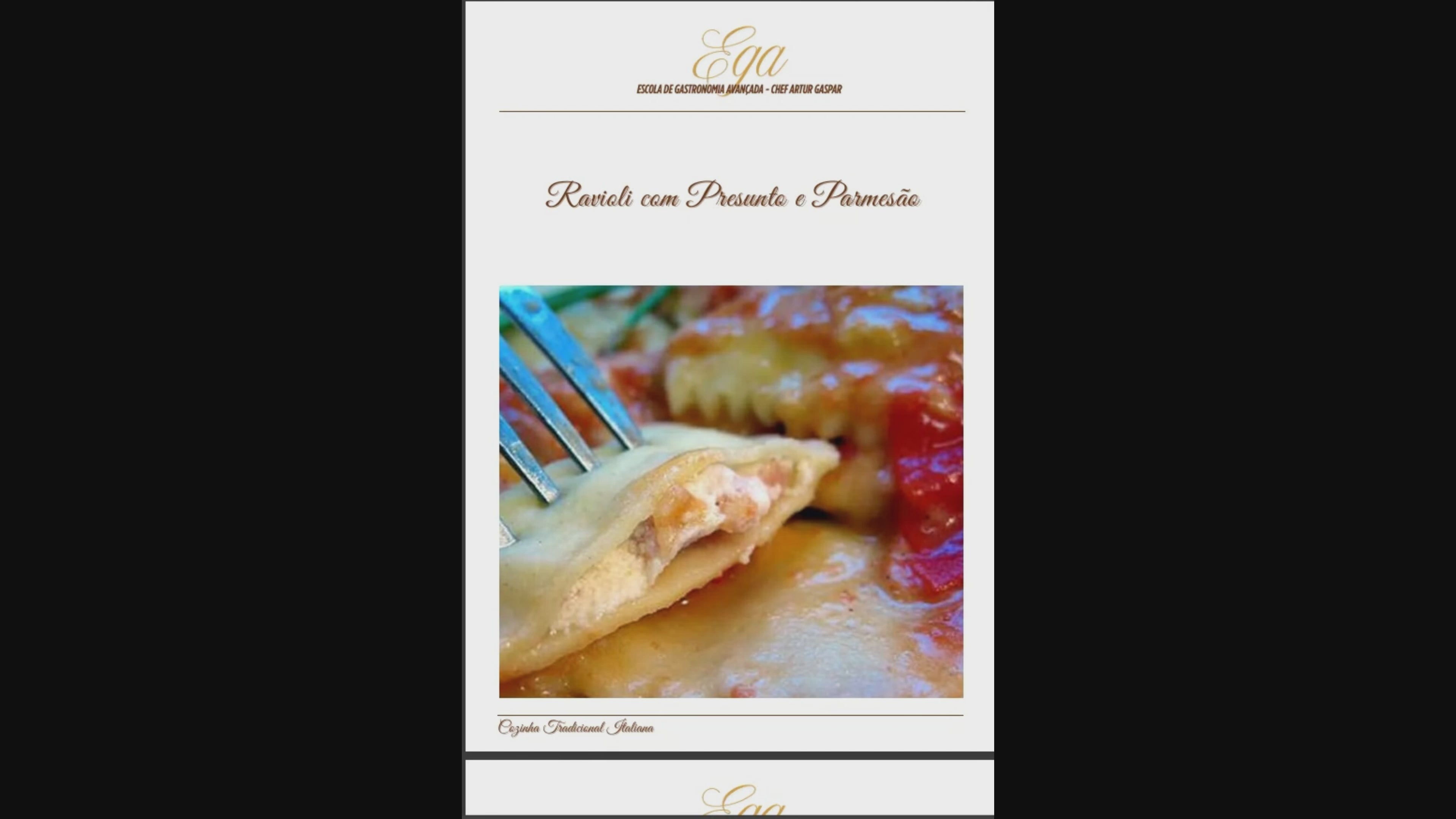 Ravioli com Presunto e Parmesão