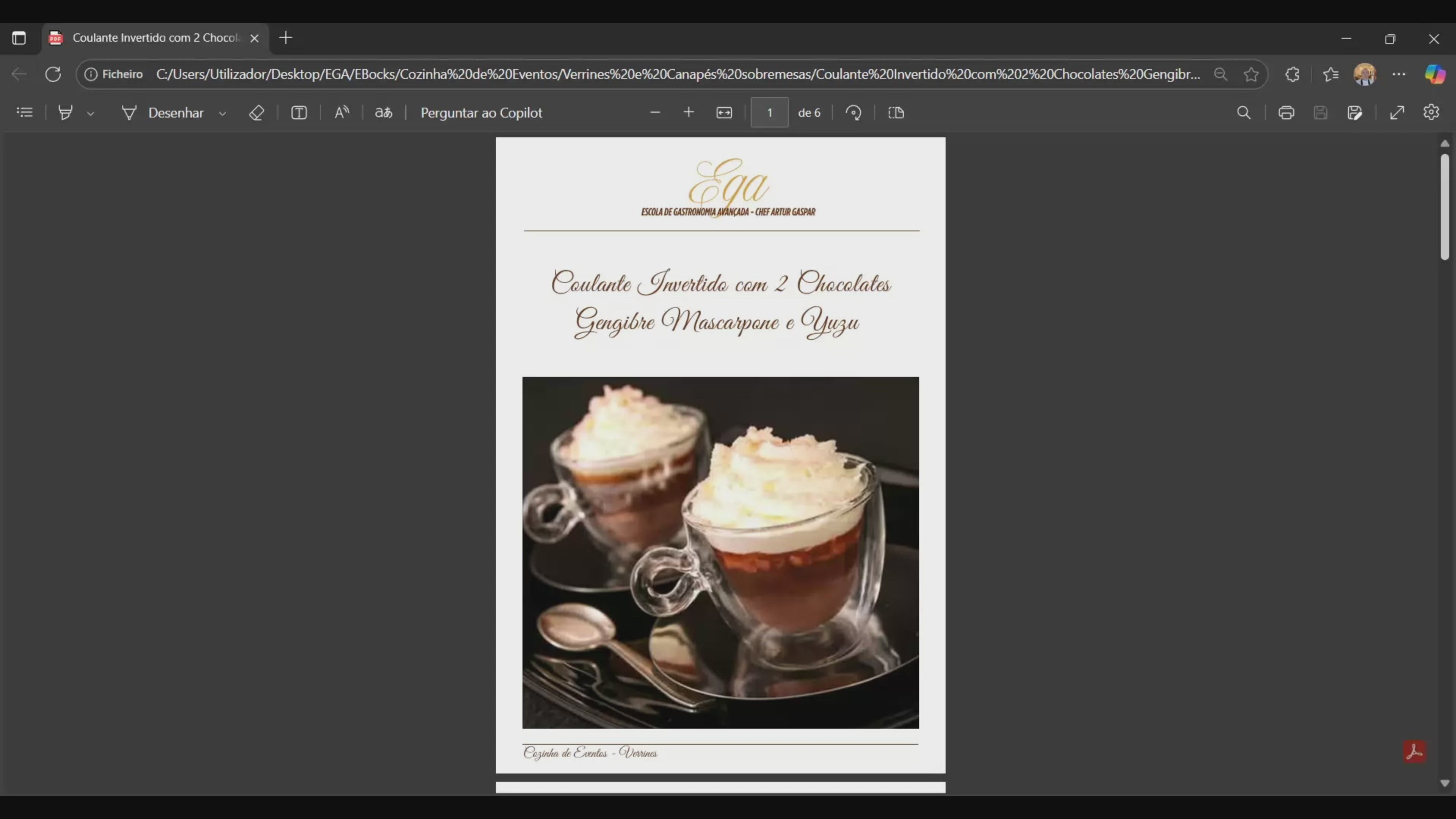 Coulante Invertido com 2 Chocolates Gengibre Mascarpone e Yuzu