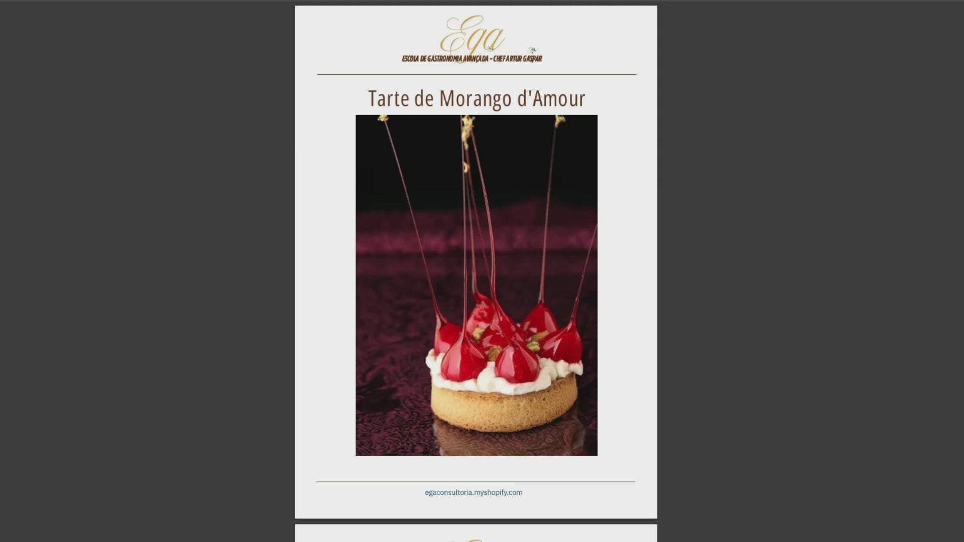 Tarte de Morango d'Amour - 30 reais (BRL R$) corresponde a mais ou menos 5 €