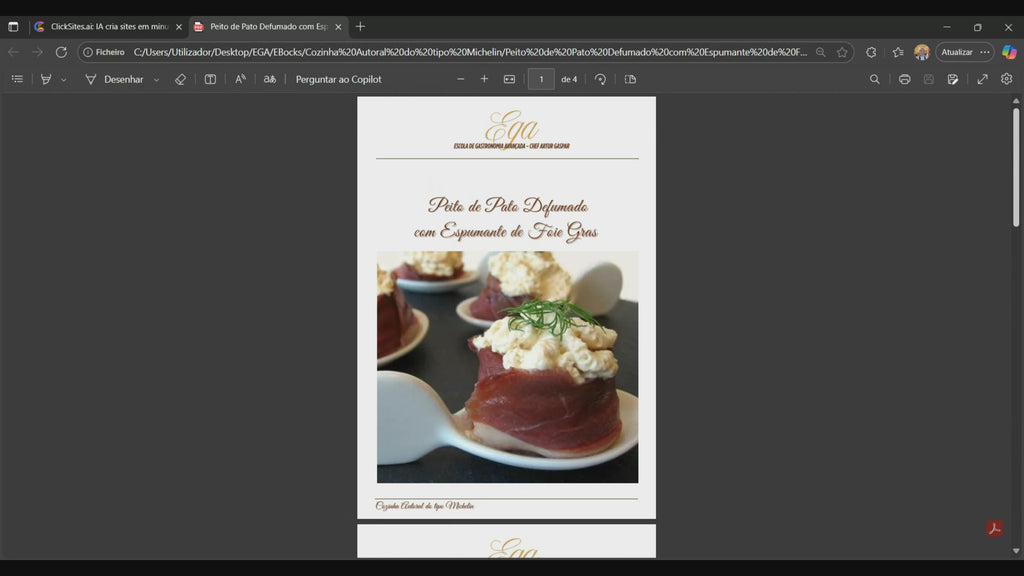 Peito de Pato Defumado com Espumante de Foie Gras