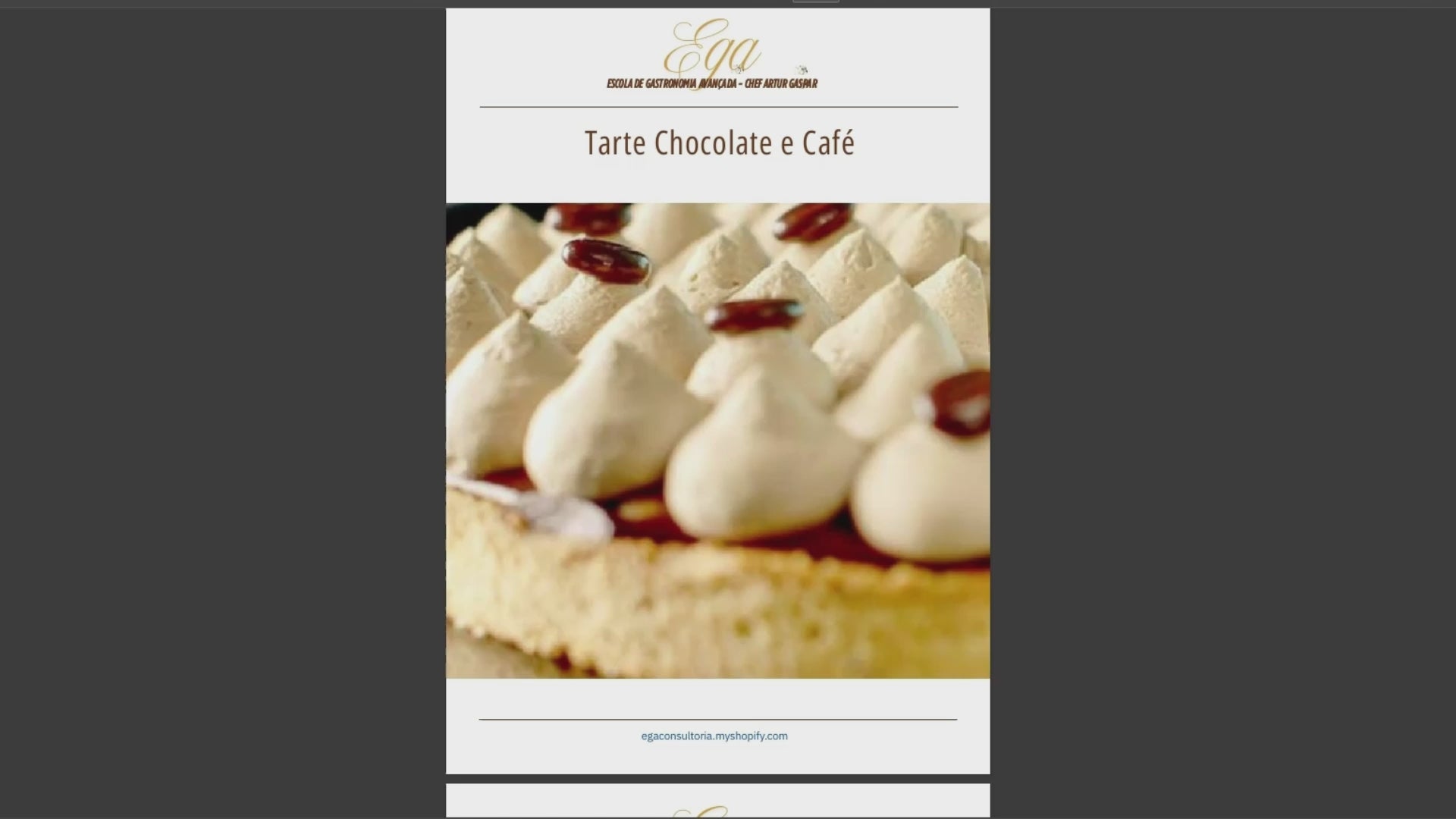 Tarte Chocolate e Café - 30 reais (BRL R$) corresponde a mais ou menos 5 €