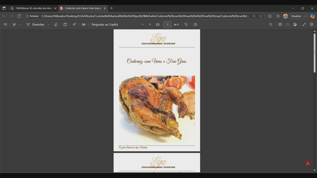 Codorniz com Uvas e Foie Gras