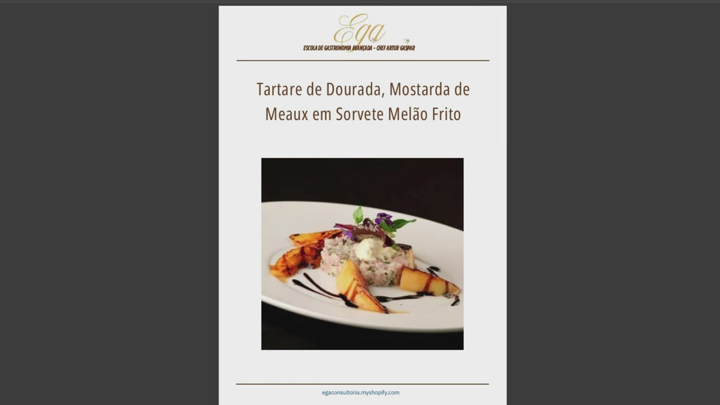Tartare de Dourada, Mostarda de Meaux em Sorvete Melão Frito - 30 reais (BRL R$) corresponde a mais ou menos 5 €