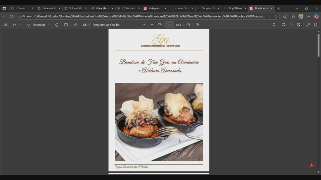 Bombom de Foie Gras em Aumoniere e Abobora Amassada