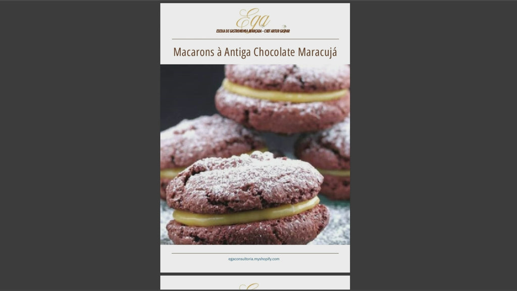 Macarons à Antiga Chocolate Maracujá - 30 reais (BRL R$) corresponde a mais ou menos 5 €