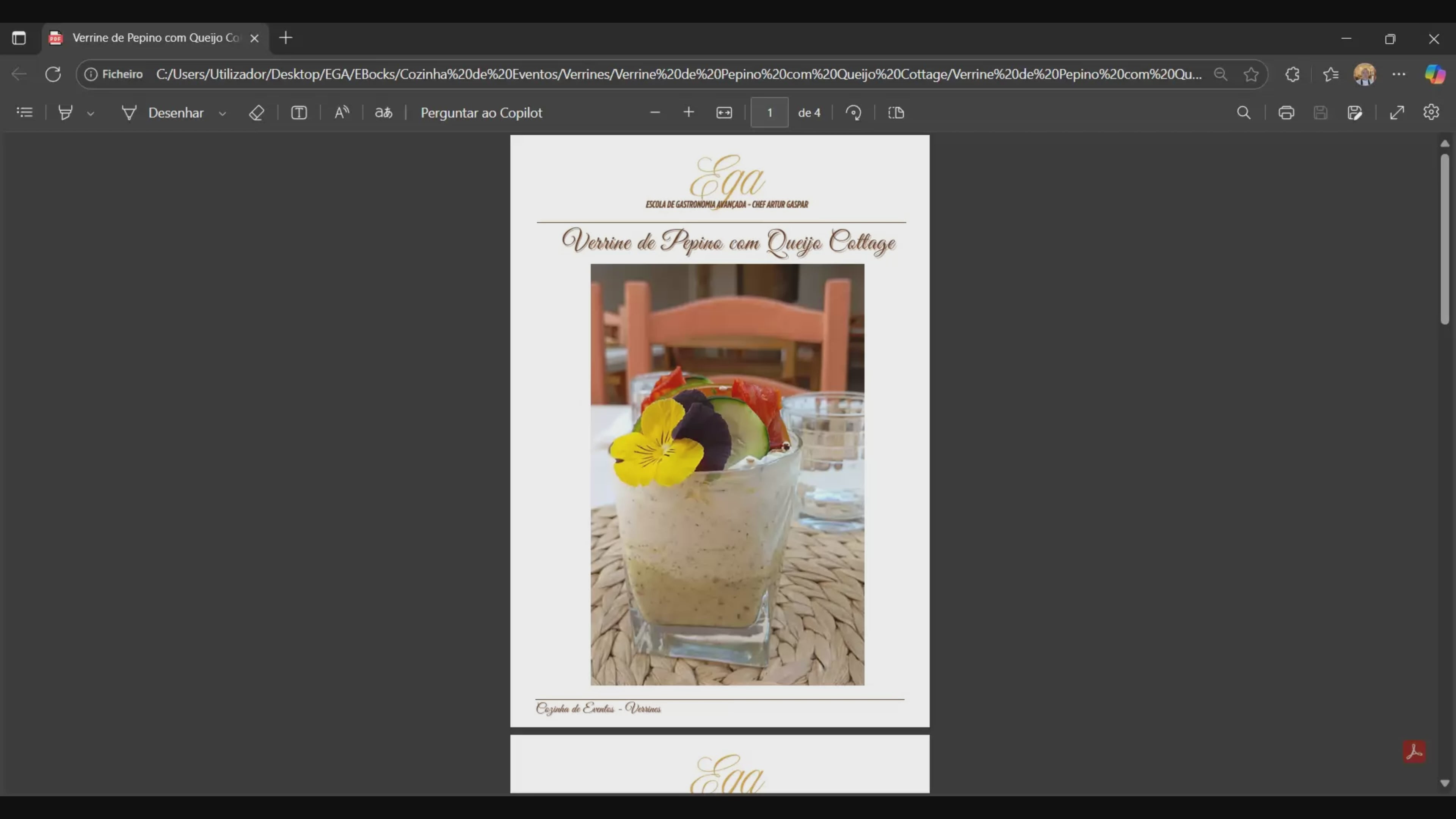 Verrine de Pepino com Queijo Cottage