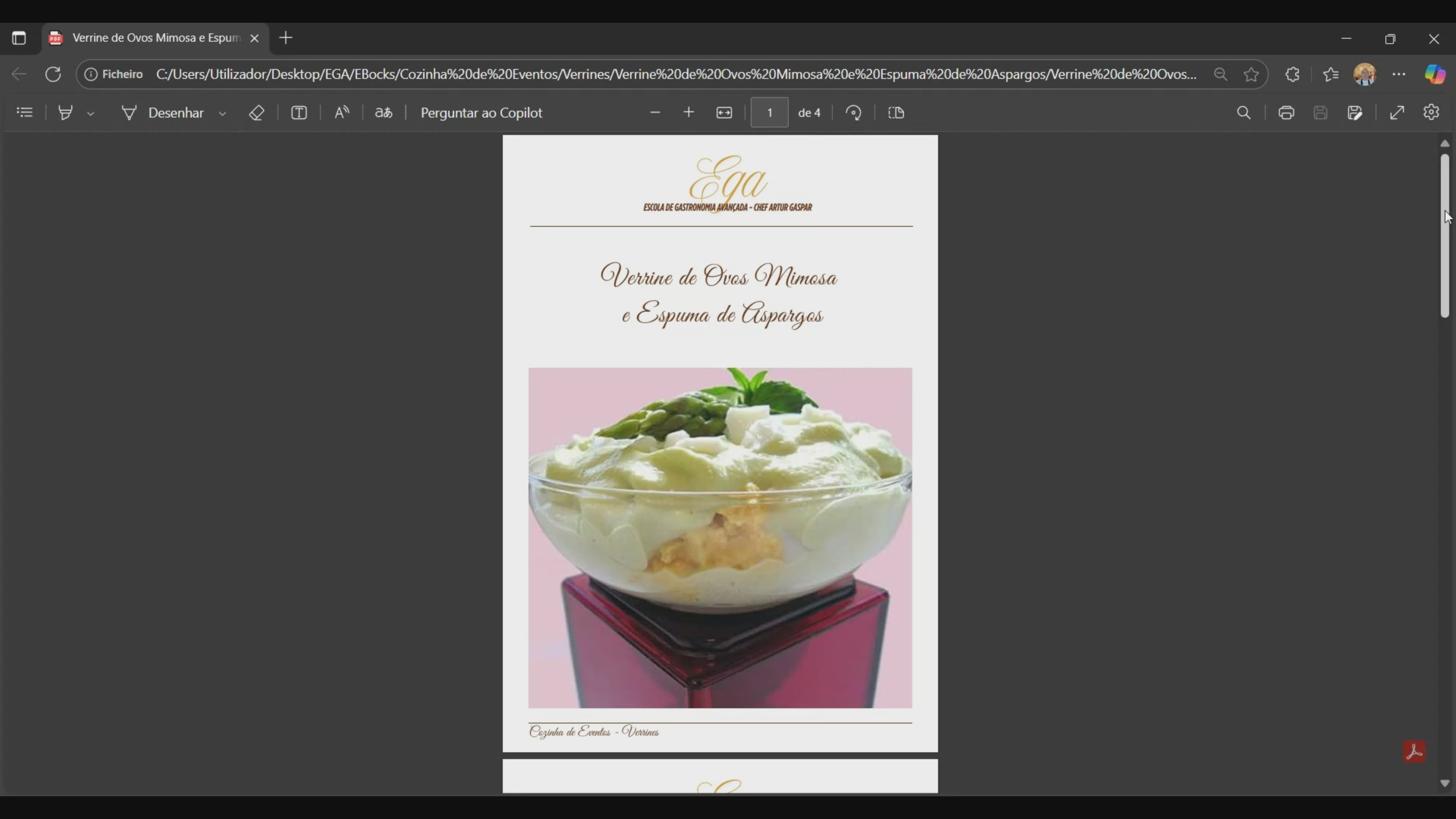 Verrine de Ovos Mimosa e Espuma de Aspargos