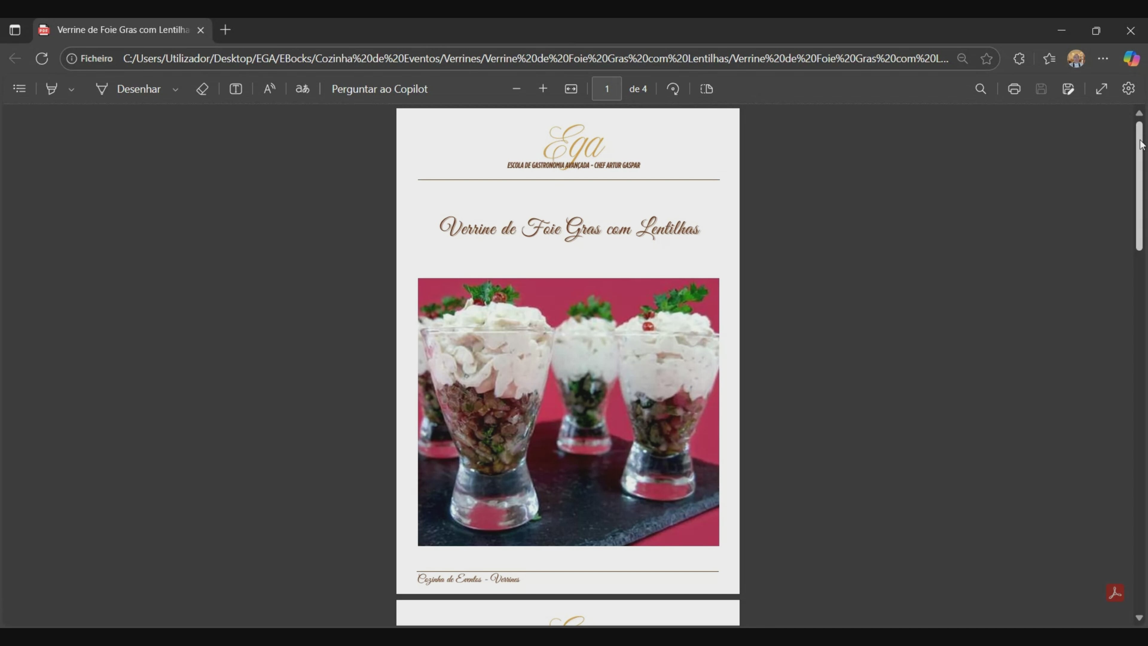 Verrine de Foie Gras com Lentilhas