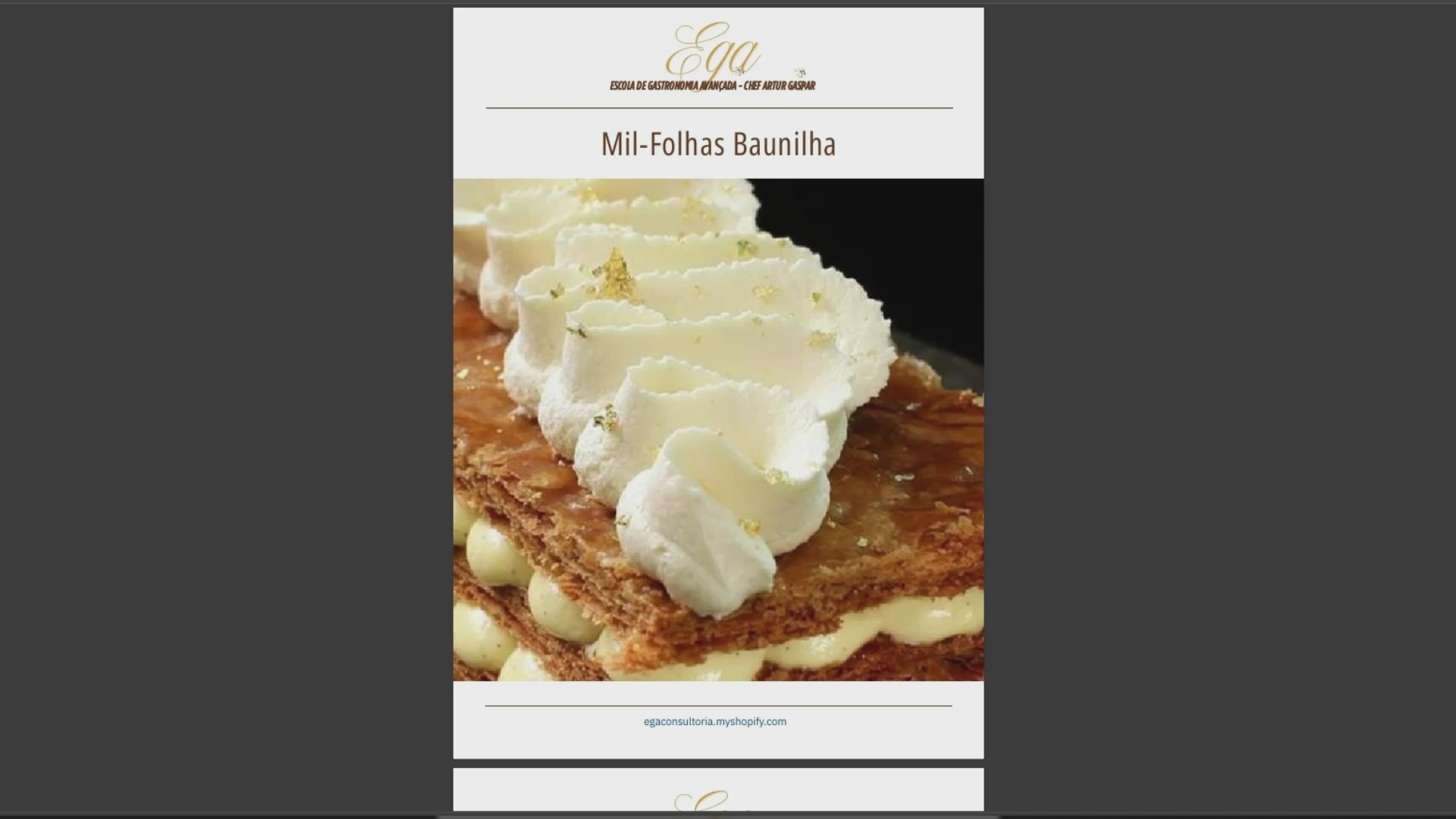 Mil-Folhas Baunilha - 30 reais (BRL R$) corresponde a mais ou menos 5 €