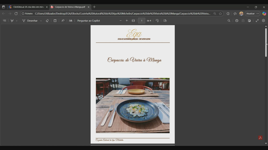 Carpaccio de Vieira à Manga