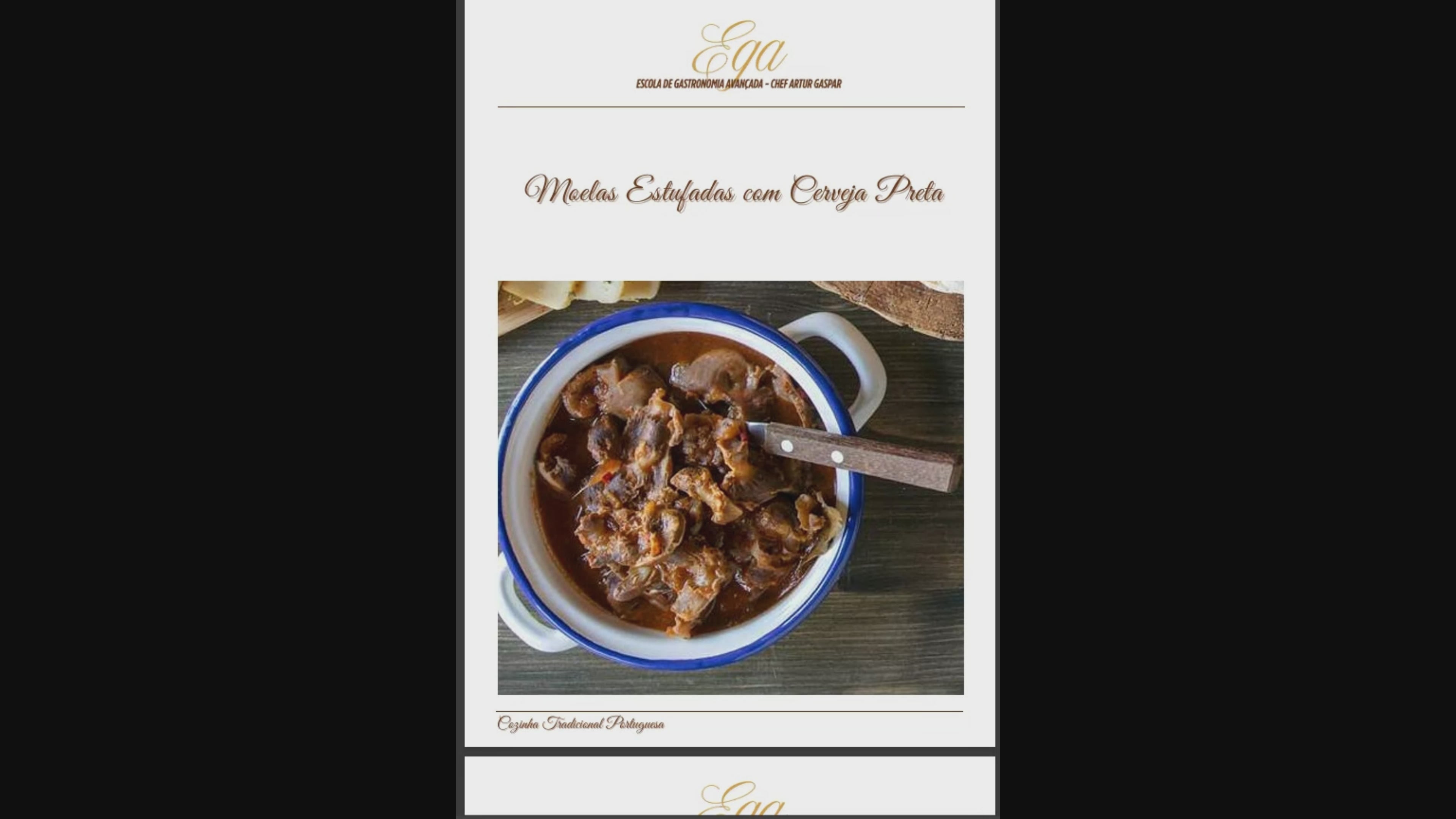 Moelas Estufadas com Cerveja Preta