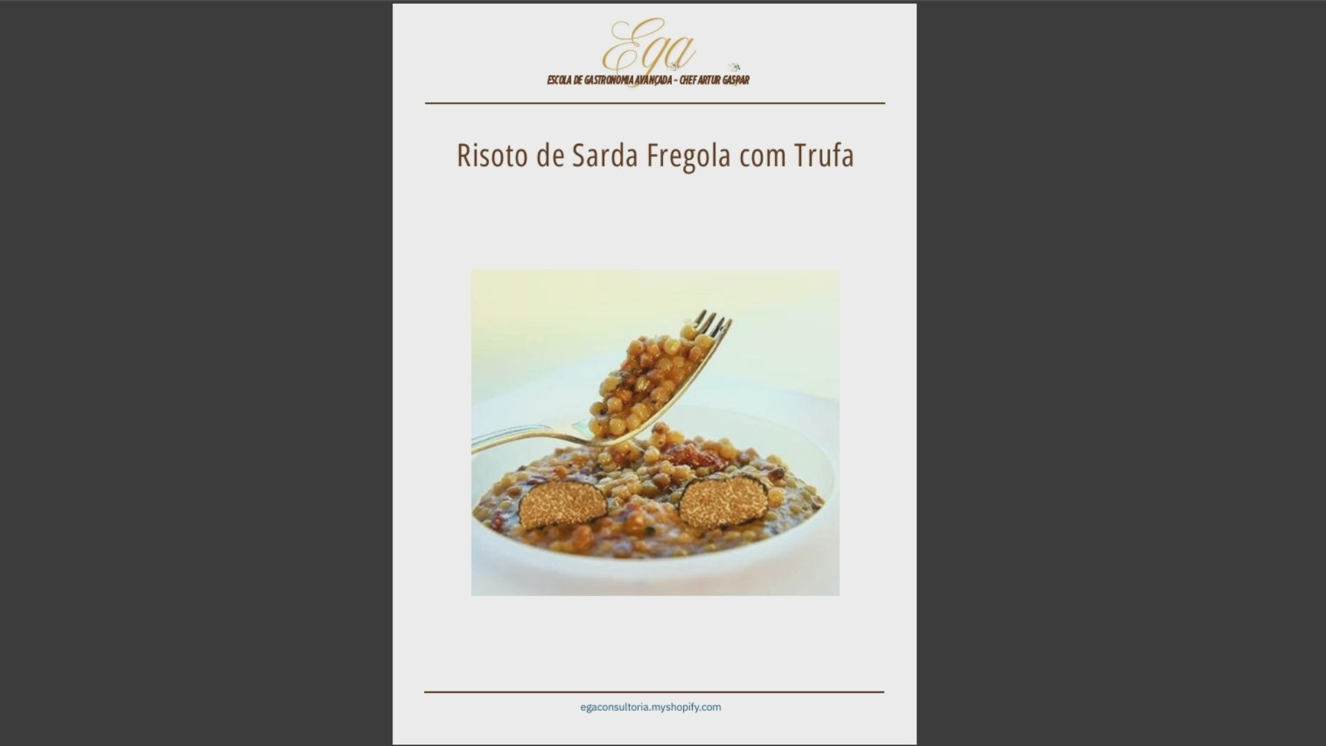 Risoto de Sarda Fregola com Trufa - 30 reais (BRL R$) corresponde a mais ou menos 5 €