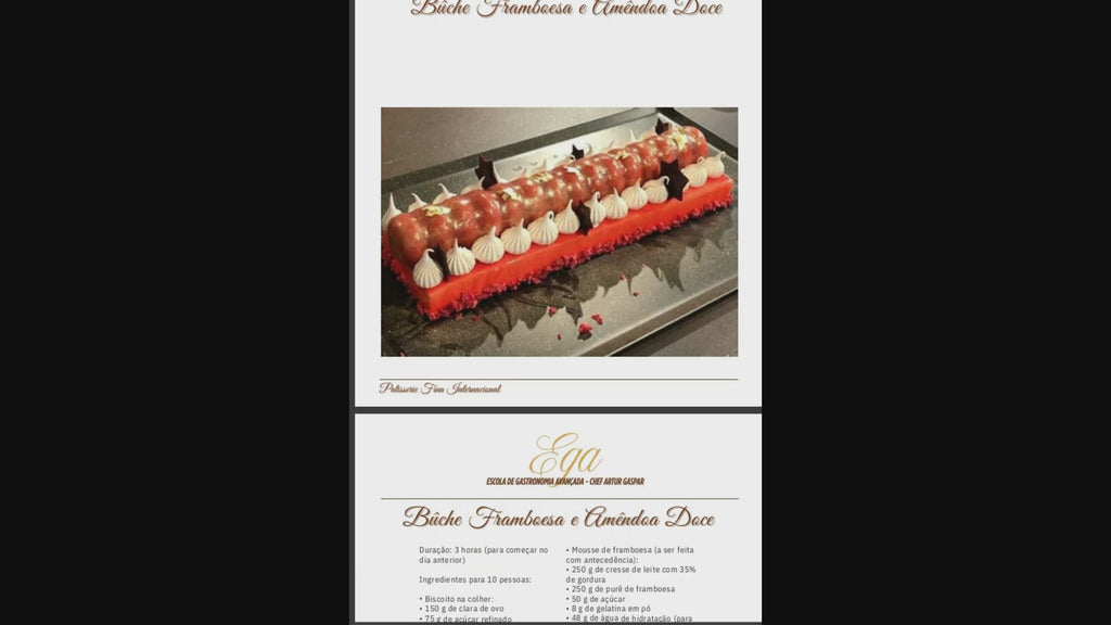 Bûche Framboesa e Amêndoa Doce