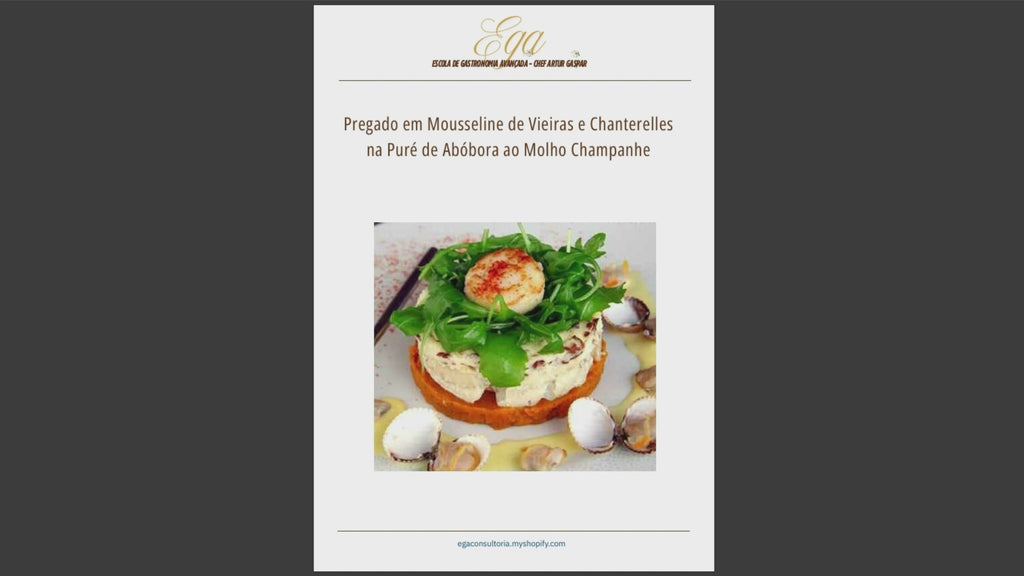 Pregado em Mousseline de Vieiras e Chanterelles na Puré de Abóbora ao Molho Champanhe - 30 reais (BRL R$) corresponde a mais ou menos 5 €